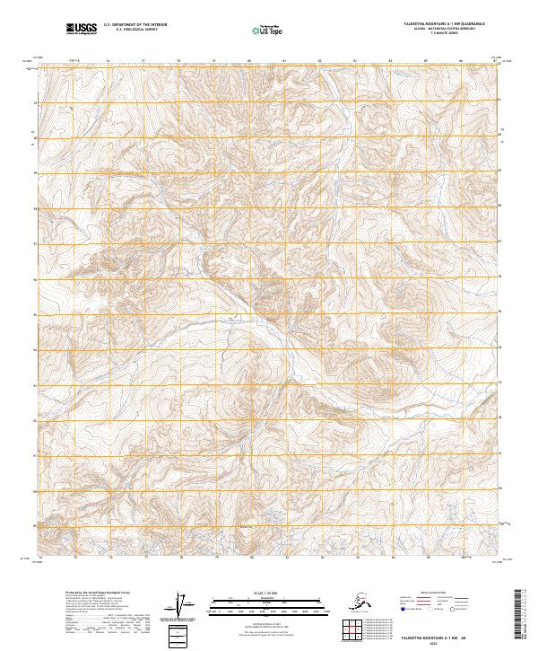 USGS Topographic Map – Talkeetna Mountains A-1 NW