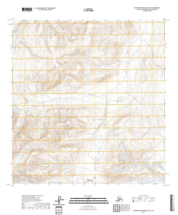 USGS Topographic Map – Talkeetna Mountains A-2 NE