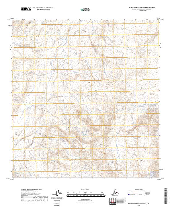 USGS Topographic Map – Talkeetna Mountains A-2 NW