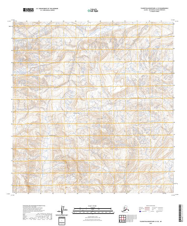USGS Topographic Map – Talkeetna Mountains A-2 SE