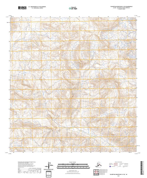 USGS Topographic Map – Talkeetna Mountains A-2 SW