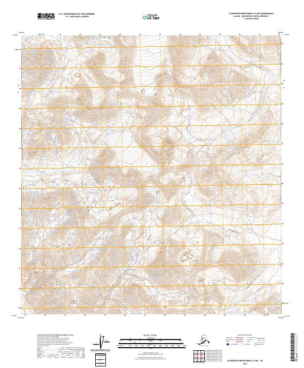 2023 Map of Talkeetna Mountains A-3 NE, 2023 Print