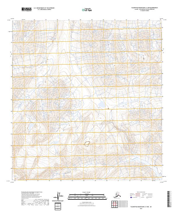 USGS Topographic Map – Talkeetna Mountains A-3 NW
