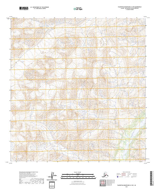 USGS Topographic Map – Talkeetna Mountains A-3 SW