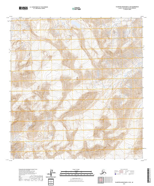 USGS Topographic Map – Talkeetna Mountains A-4 NE