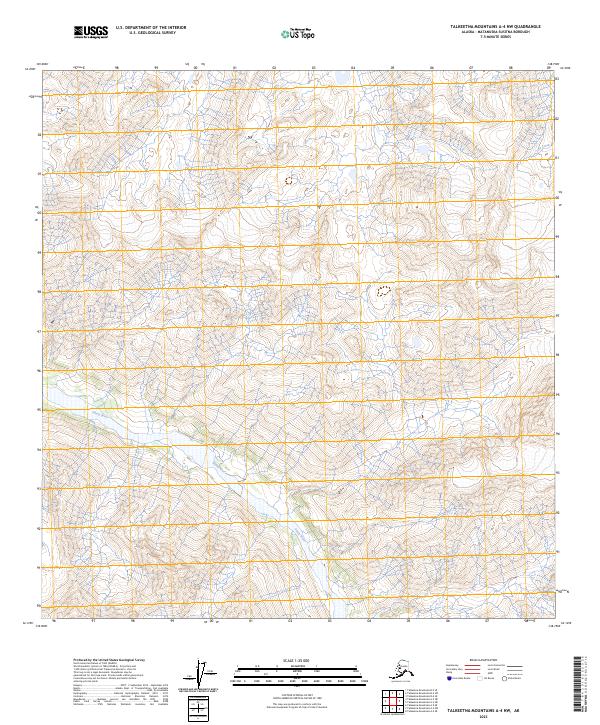 2023 Map of Talkeetna Mountains A-4 NW, 2023 Print