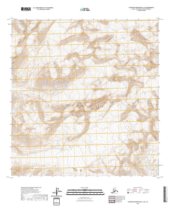 USGS Topographic Map – Talkeetna Mountains A-4 SE