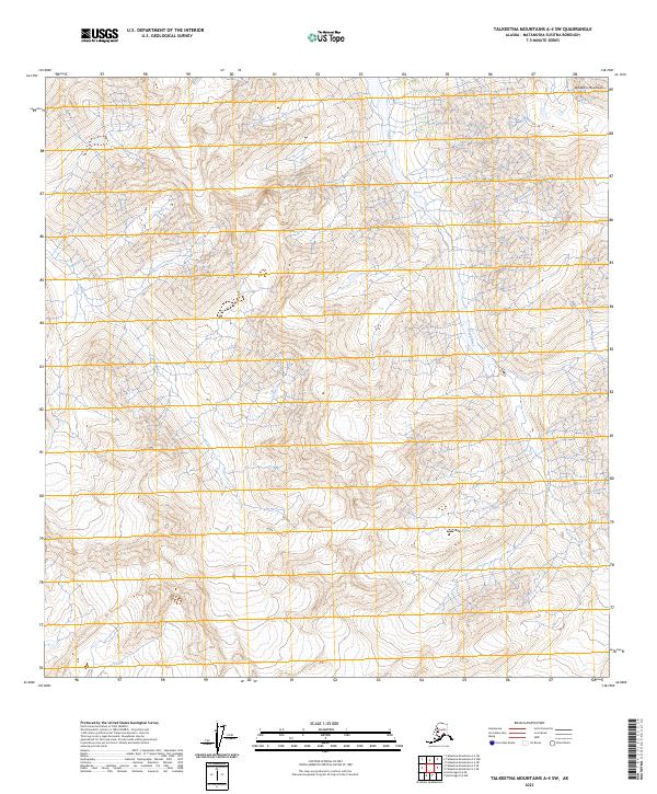 2023 Map of Talkeetna Mountains A-4 SW, 2023 Print