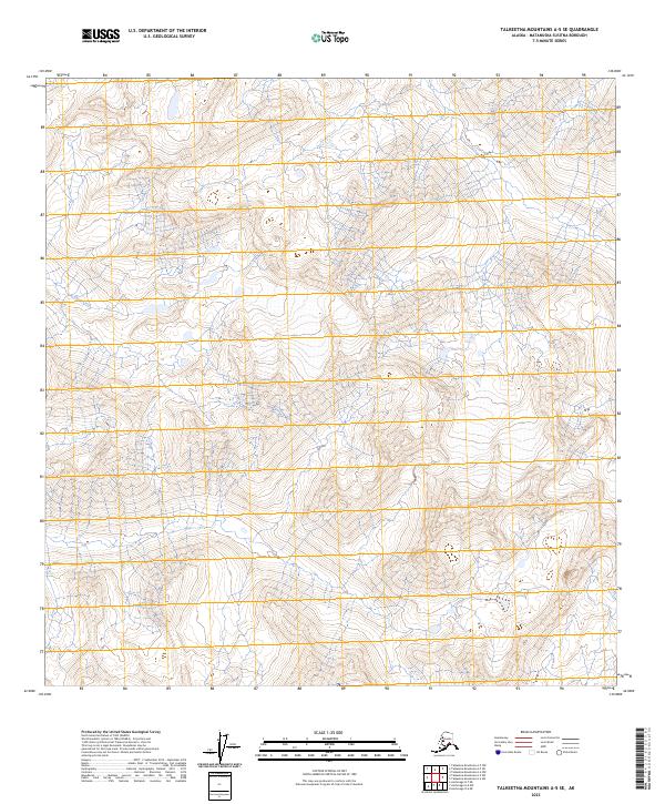 2023 Map of Talkeetna Mountains A-5 SE, 2023 Print