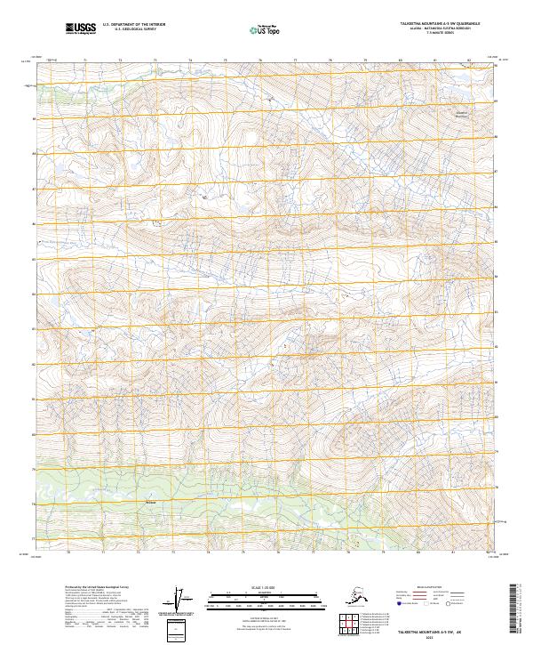 2023 Map of Talkeetna Mountains A-5 SW, 2023 Print