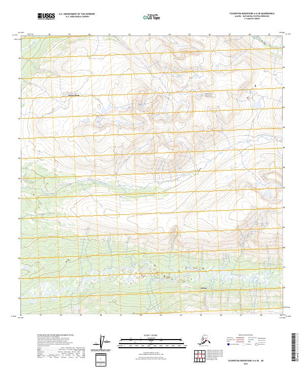 2023 Map of Talkeetna Mountains A-6 SE, 2023 Print