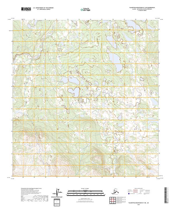 USGS Topographic Map – Talkeetna Mountains B-1 NE