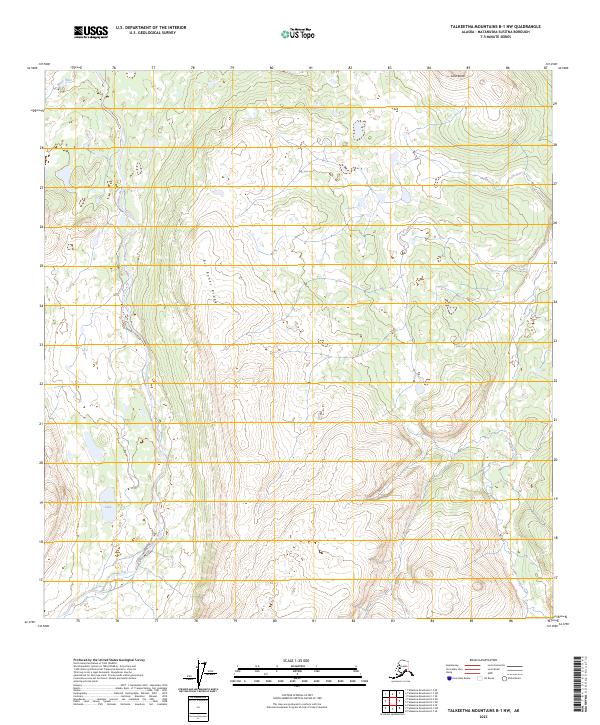 USGS Topographic Map – Talkeetna Mountains B-1 NW