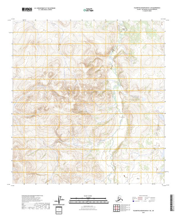USGS Topographic Map – Talkeetna Mountains B-1 SE