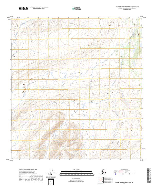 USGS Topographic Map – Talkeetna Mountains B-2 NE