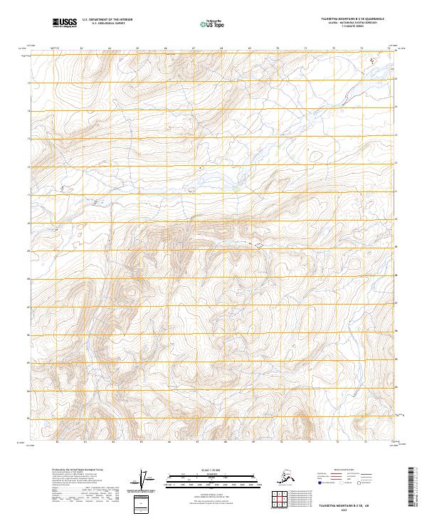 USGS Topographic Map – Talkeetna Mountains B-2 SE