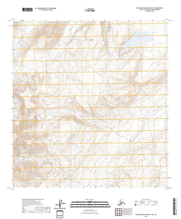 USGS Topographic Map – Talkeetna Mountains B-2 SW