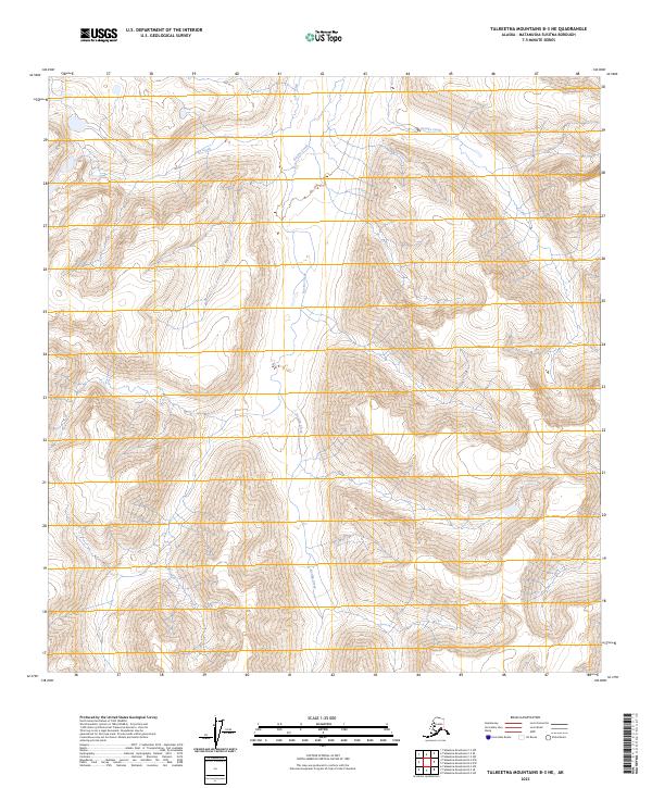 2023 Map of Talkeetna Mountains B-3 NE, 2023 Print