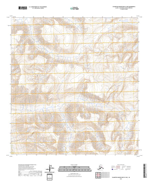 2023 Map of Talkeetna Mountains B-3 NW, 2023 Print