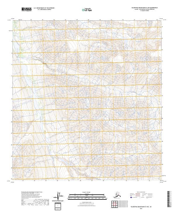 USGS Topographic Map – Talkeetna Mountains B-3 SW