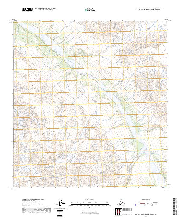 USGS Topographic Map – Talkeetna Mountains B-4 NE