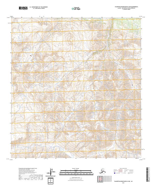 2023 Map of Talkeetna Mountains B-4 NW, 2023 Print