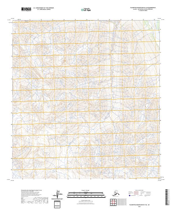2023 Map of Talkeetna Mountains B-4 SE, 2023 Print