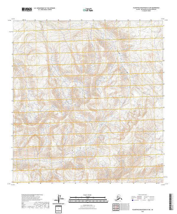 USGS Topographic Map – Talkeetna Mountains B-5 NE