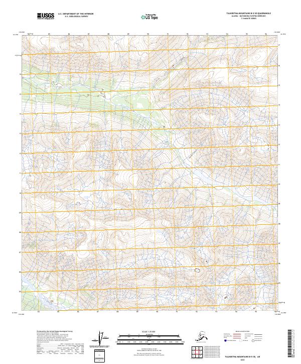 USGS Topographic Map – Talkeetna Mountains B-5 SE