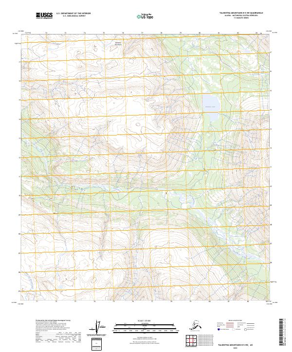 USGS Topographic Map – Talkeetna Mountains B-5 SW