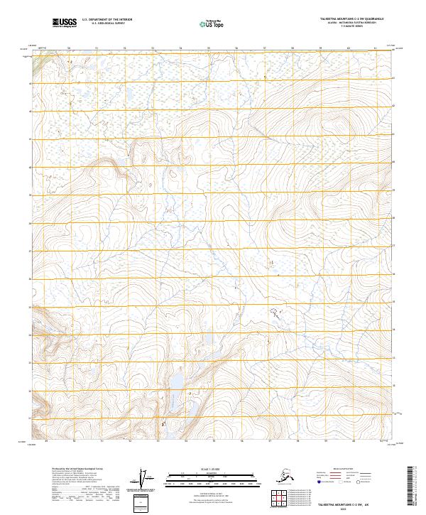 2023 Map of Talkeetna Mountains C-2 SW, 2023 Print