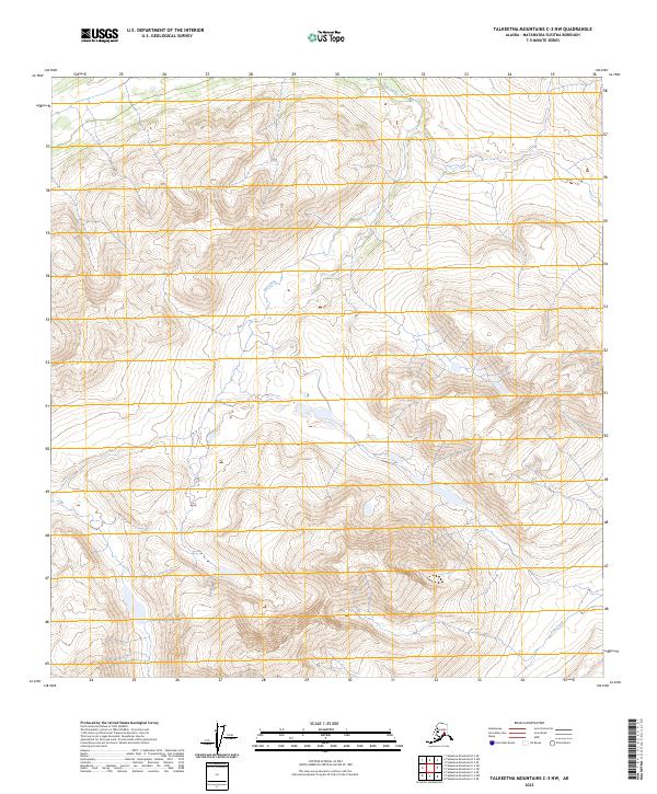 2023 Map of Talkeetna Mountains C-3 NW, 2023 Print
