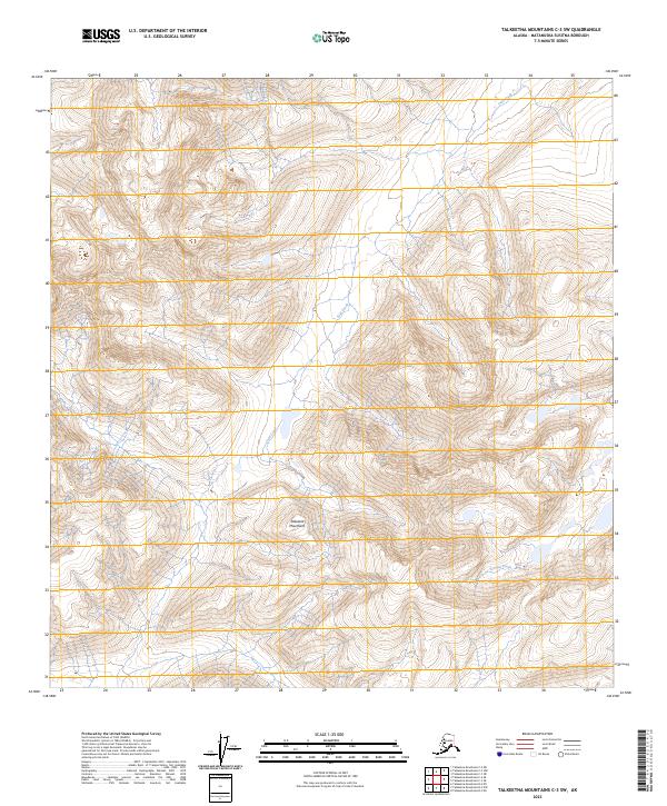 2023 Map of Talkeetna Mountains C-3 SW, 2023 Print