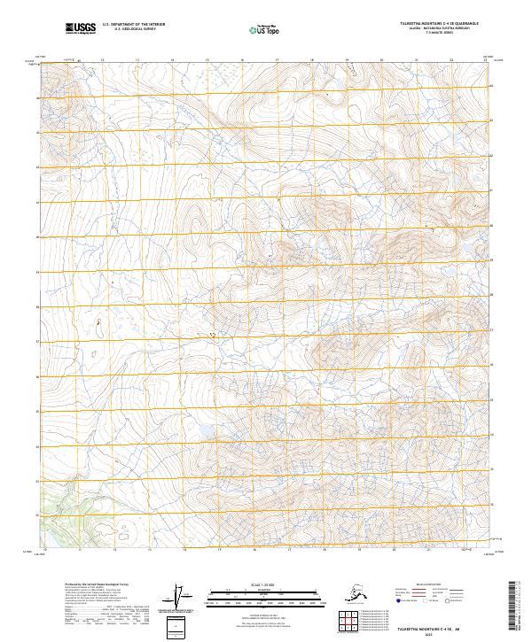 2023 Map of Talkeetna Mountains C-4 SE, 2023 Print