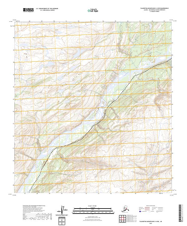 2023 Map of Talkeetna Mountains C-6 NW, 2023 Print