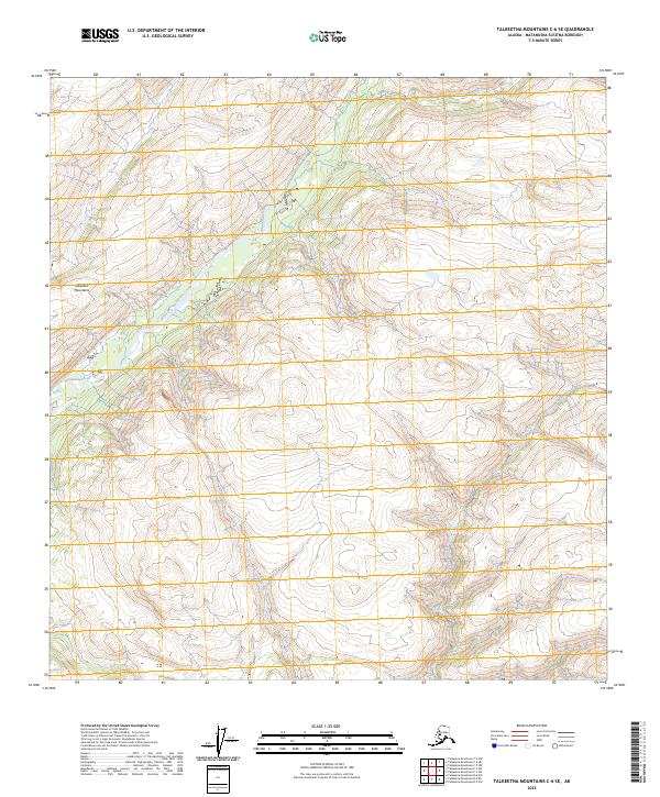 2023 Map of Talkeetna Mountains C-6 SE, 2023 Print