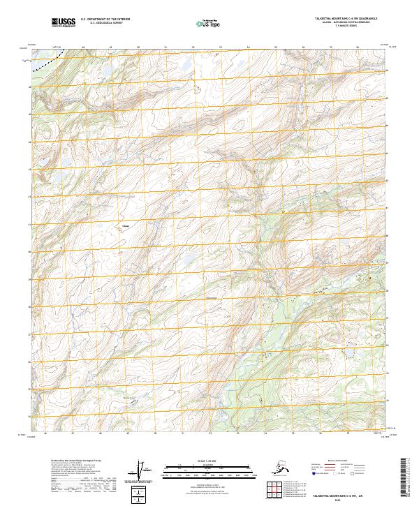USGS Topographic Map – Talkeetna Mountains C-6 SW