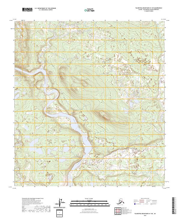 USGS Topographic Map – Talkeetna Mountains D-1 NE