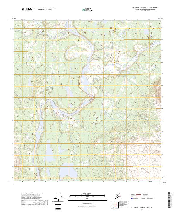 USGS Topographic Map – Talkeetna Mountains D-1 SE