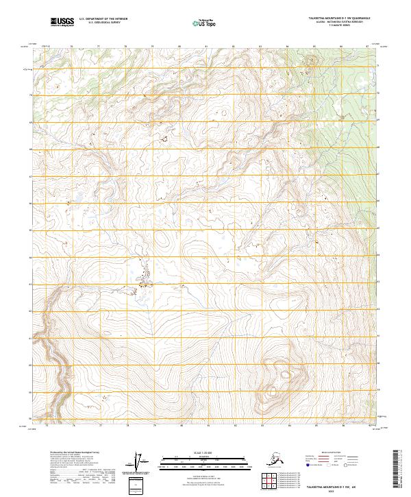 2023 Map of Talkeetna Mountains D-1 SW, 2023 Print