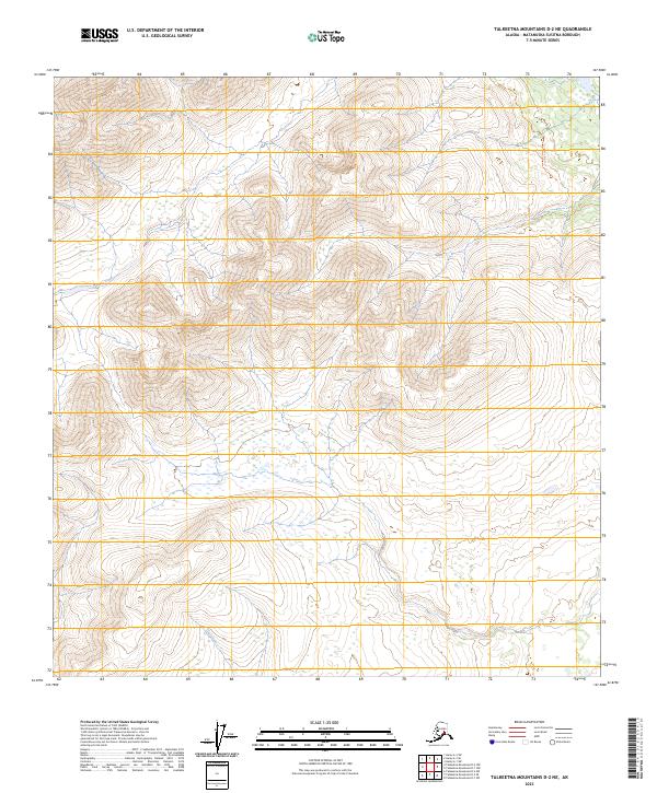 2023 Map of Talkeetna Mountains D-2 NE, 2023 Print