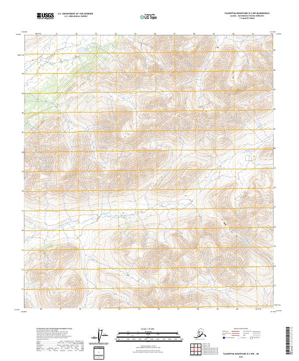 2023 Map of Talkeetna Mountains D-2 NW, 2023 Print