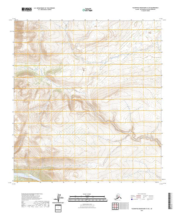 2023 Map of Talkeetna Mountains D-2 SE, 2023 Print