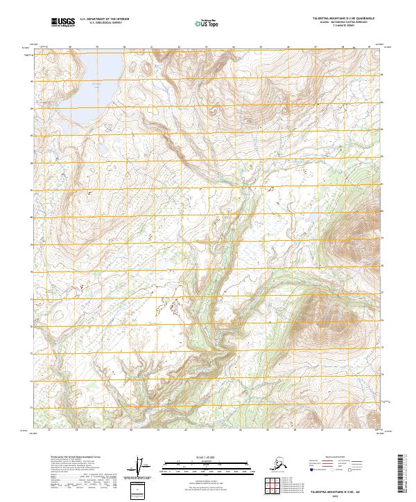 USGS Topographic Map – Talkeetna Mountains D-3 NE