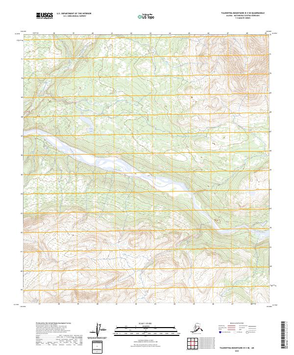 USGS Topographic Map – Talkeetna Mountains D-3 SE