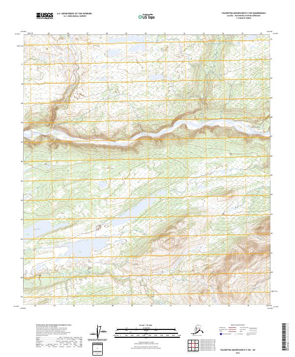 USGS Topographic Map – Talkeetna Mountains D-3 SW