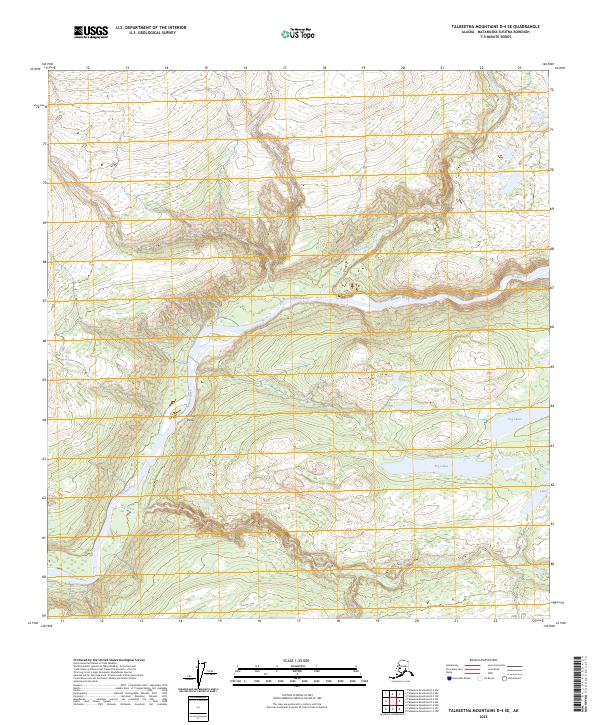 USGS Topographic Map – Talkeetna Mountains D-4 SE
