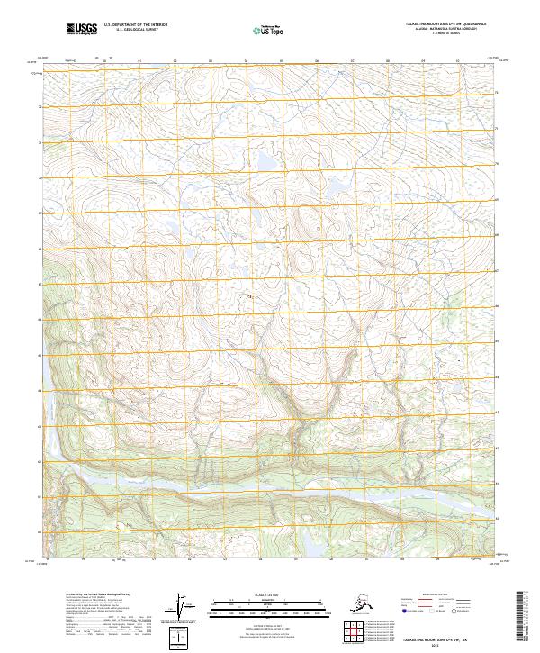 2023 Map of Talkeetna Mountains D-4 SW, 2023 Print