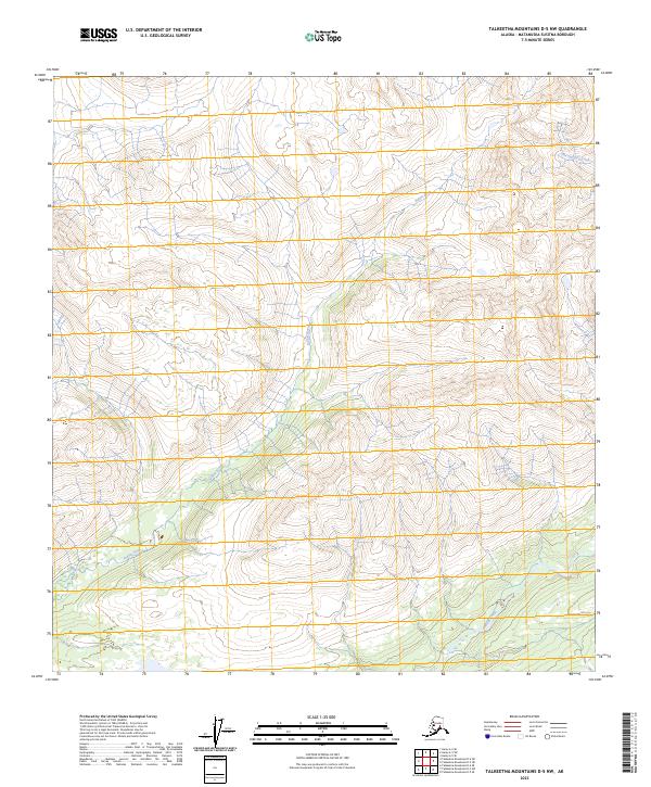 2023 Map of Talkeetna Mountains D-5 NW, 2023 Print