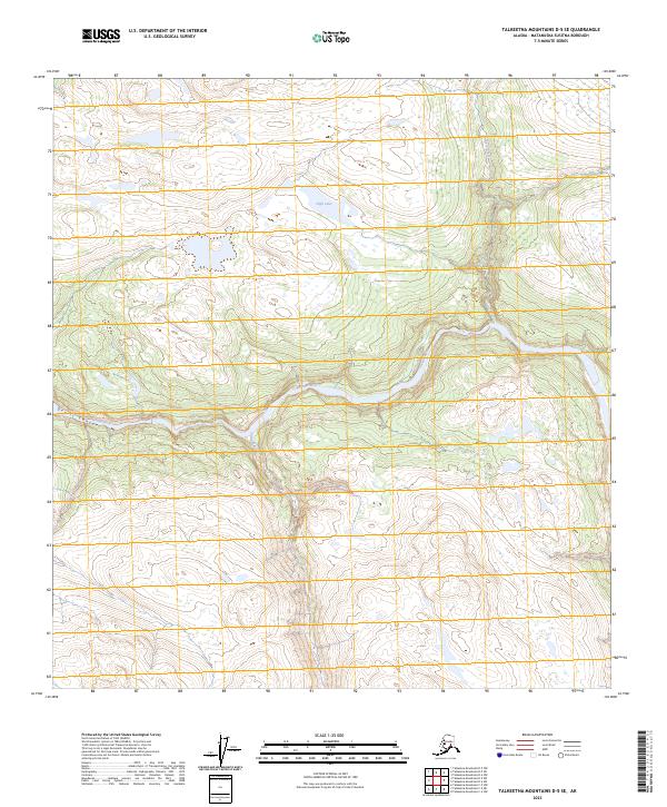 USGS Topographic Map – Talkeetna Mountains D-5 SE